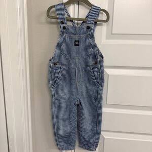 Oshkosh B’gosh Baby Boys Knit-Like Denim Hickory Stripe Overalls